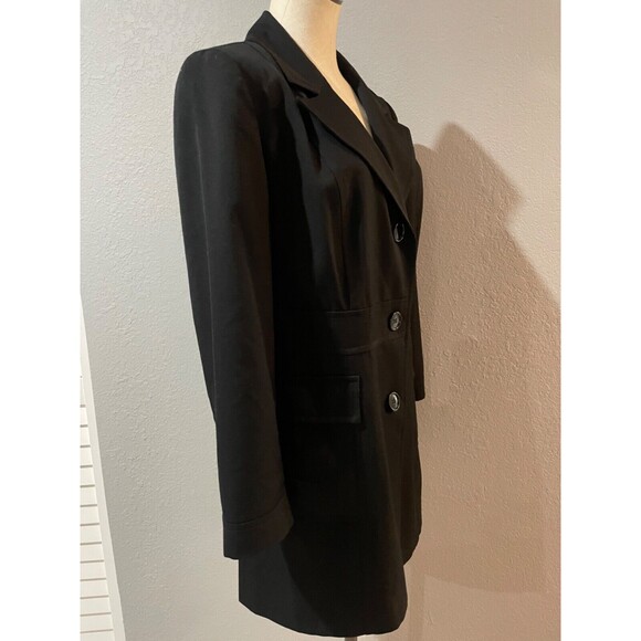 Jonathan Michael Women's Black 100% Wool Coat size 8 made in USA Quiet Luxury - Picture 5 of 7